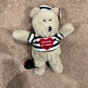 Starbucks Bearista Valentine’s Day Bear with Heart Shirt and ball and chain-2003